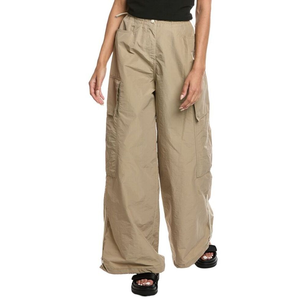 Palm Angels Womens  Wide Leg Cargo Pant, Gray